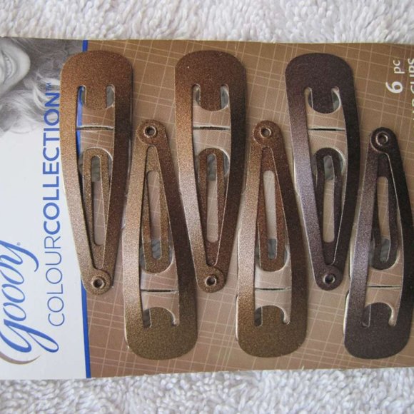 6 Goody Colour Collection Glittery Painted Metal Snap Hair Clips Blonde Brunette - Picture 15 of 16